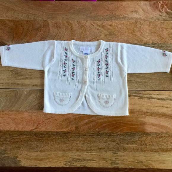 Infant delicate knit cardigan sweater 6-12mo - Picture 6 of 8